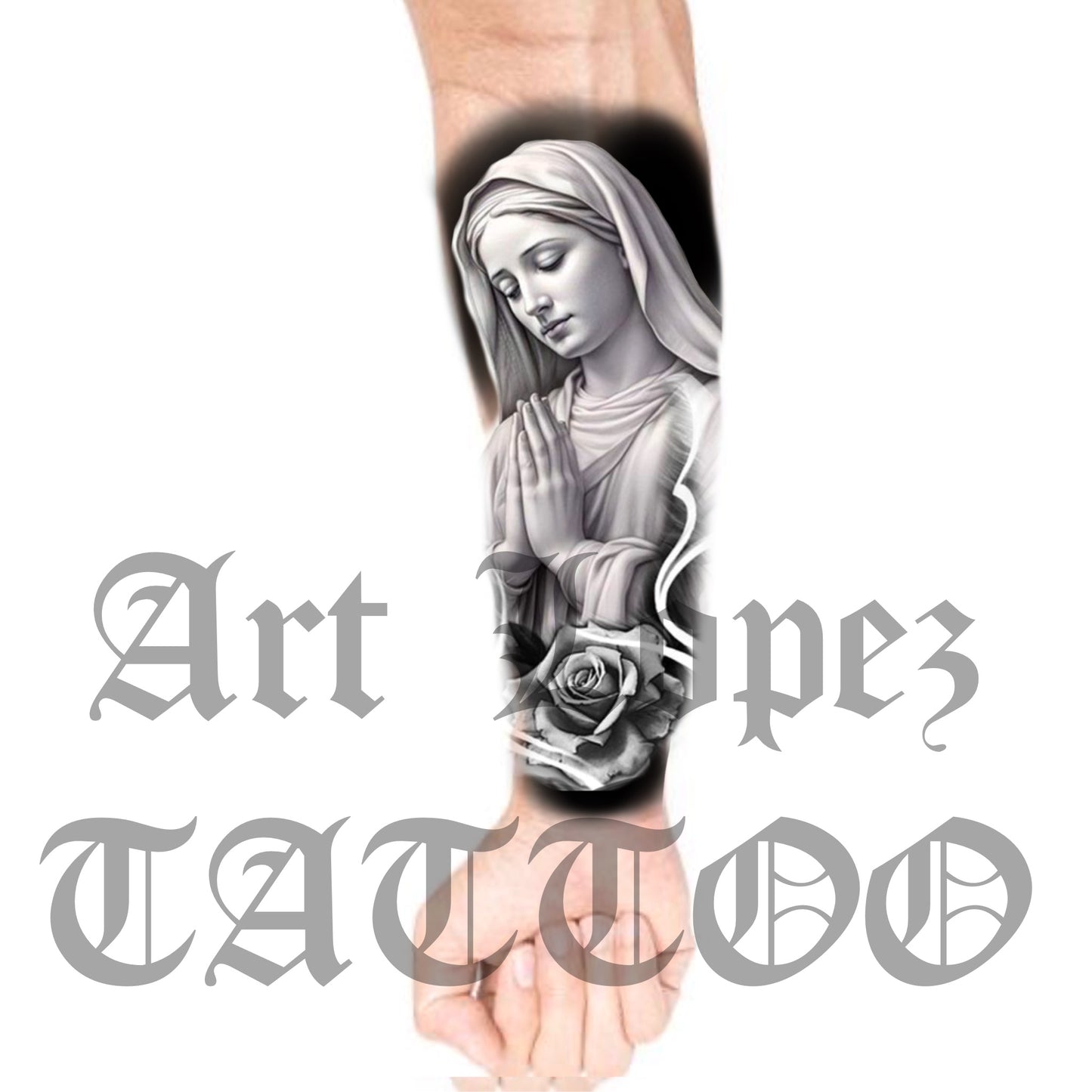 Virgin and Rose Forearm